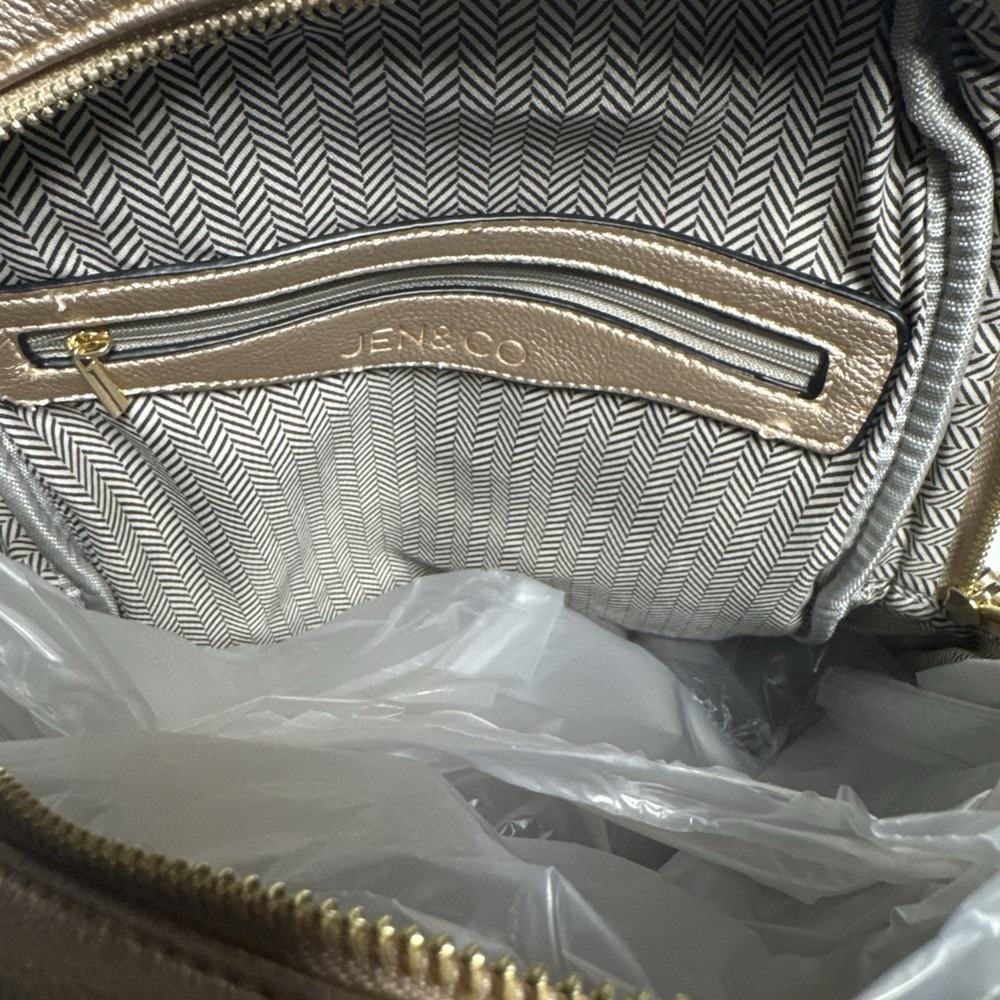 Jen & Co Blake Vegan Leather Backpack, Rose Gold, Adjustable Straps, NWT - Picture 4 of 5